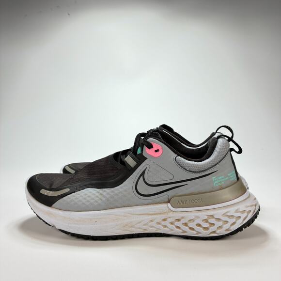 Nike React Miler Shield Gray Black Pink Athletic Running Shoes Women's Size 8 - Picture 2 of 10